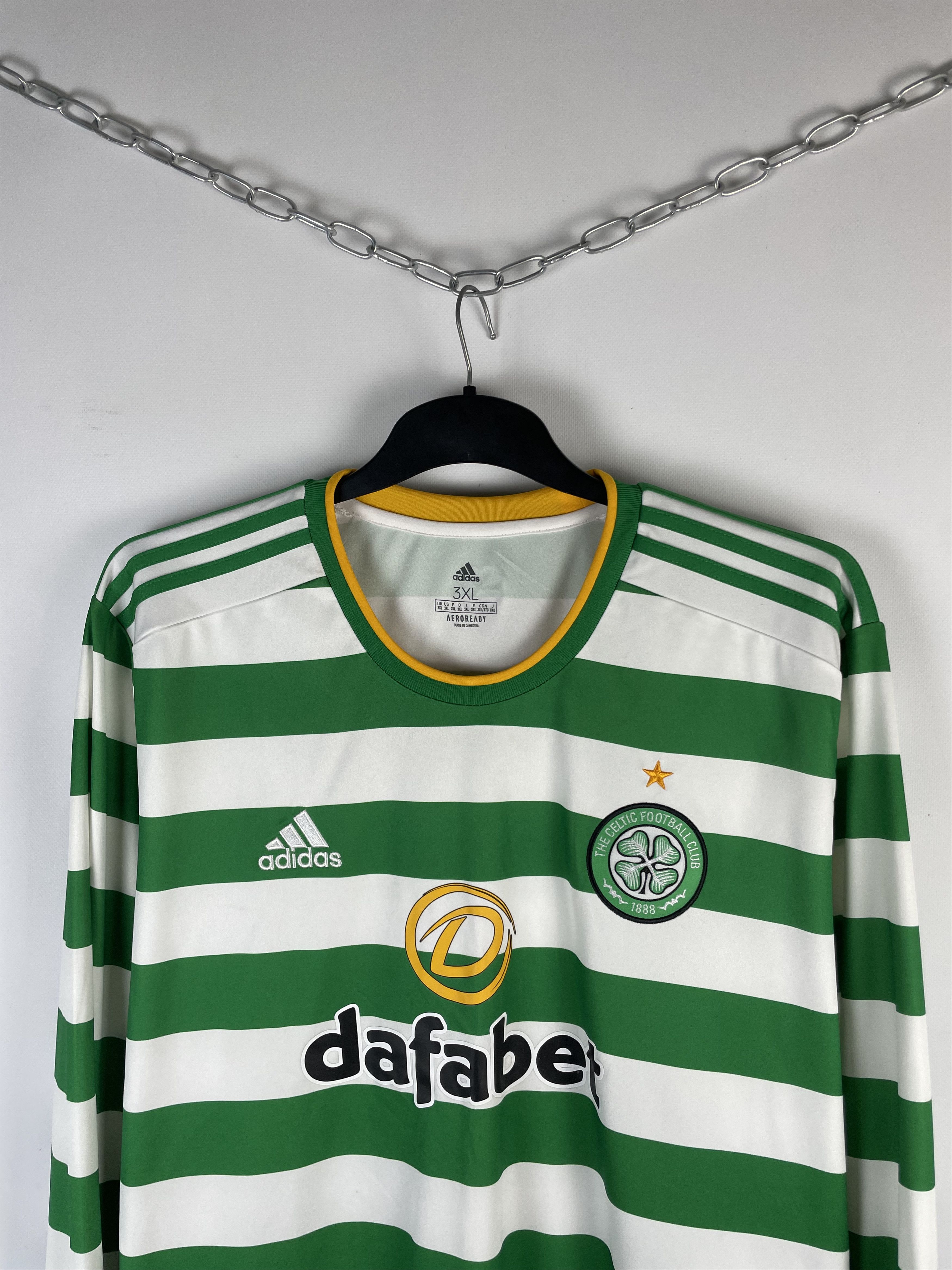 Adidas 2020-21 Celtic Glasgow Home Scotland Dafabet Football Shirt Size US XXL / EU 58 / 5 - 3 Thumbnail