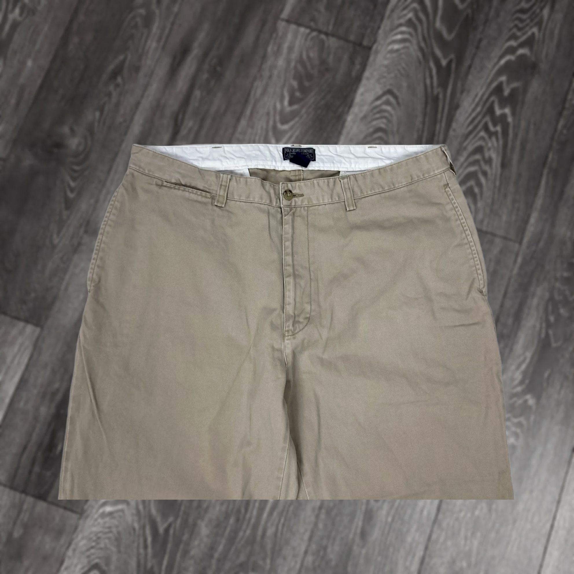 Polo Ralph Lauren VINTAGE Polo Jeans Ralph Lauren Chino Pants Men 38 x 29 Beige Size US S / EU 44-46 / 1 - 1 Thumbnail