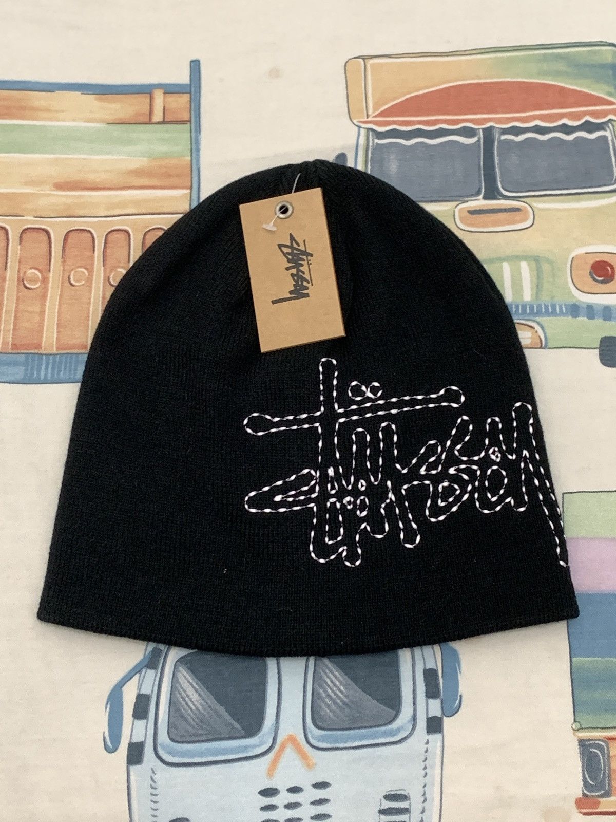 [希少品　入手困難]80s stussy outdoor beanie Stussy Brushed Out Stock Skullcap Beanie Black / Arc'teryx