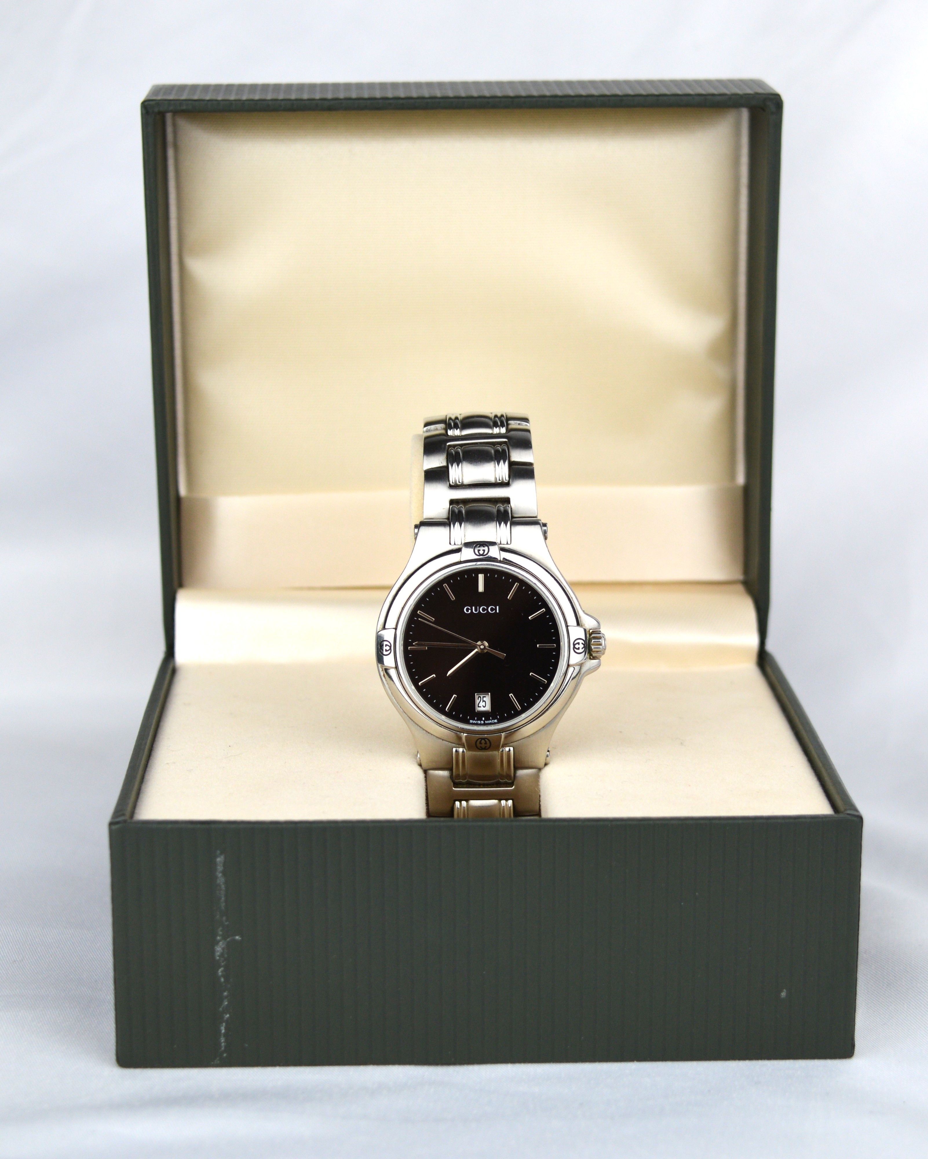 Gucci Gucci 9040M black dial watch with box Size 34 - 3 Thumbnail