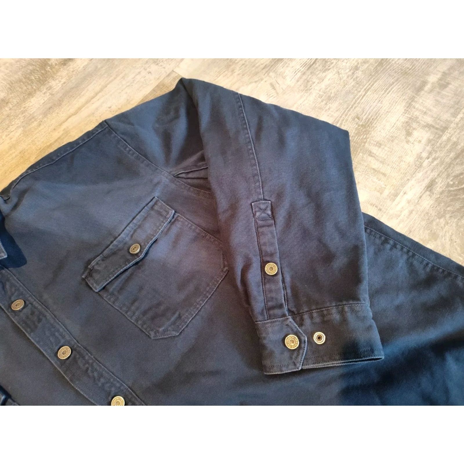 Duluth Trading Company Duluth Fleece Lined Canvas Work Jacket Navy 2XL XXL Blue Men Duluth Trading Company Workwear Jacket Coat Size US XXL / EU 58 / 5 - 4 Thumbnail