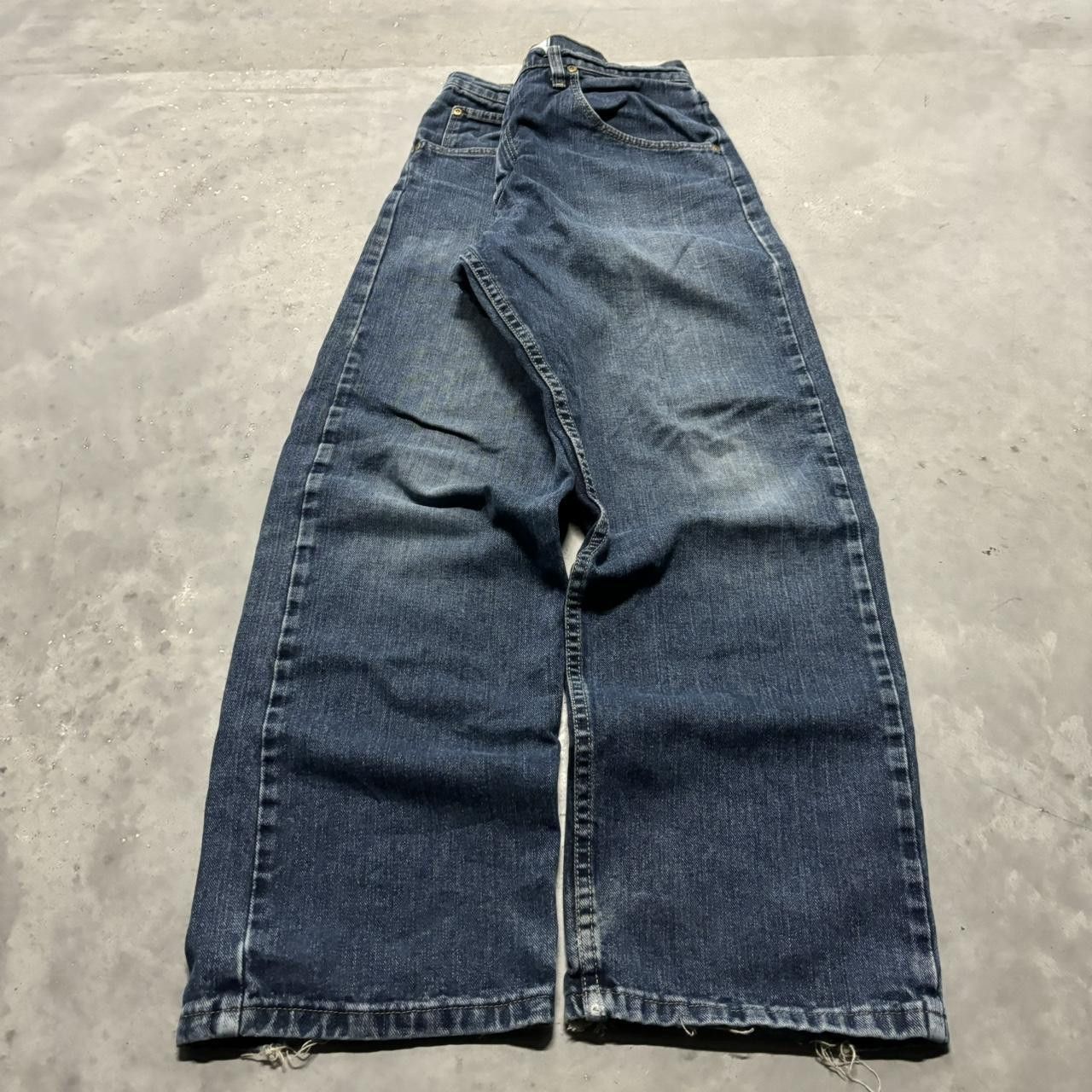 Japanese Brand × Vintage Crazy Vintage Y2K/2000s Grunge Dark Wash Essential Denim Jeans! Size US 33 - 3 Thumbnail