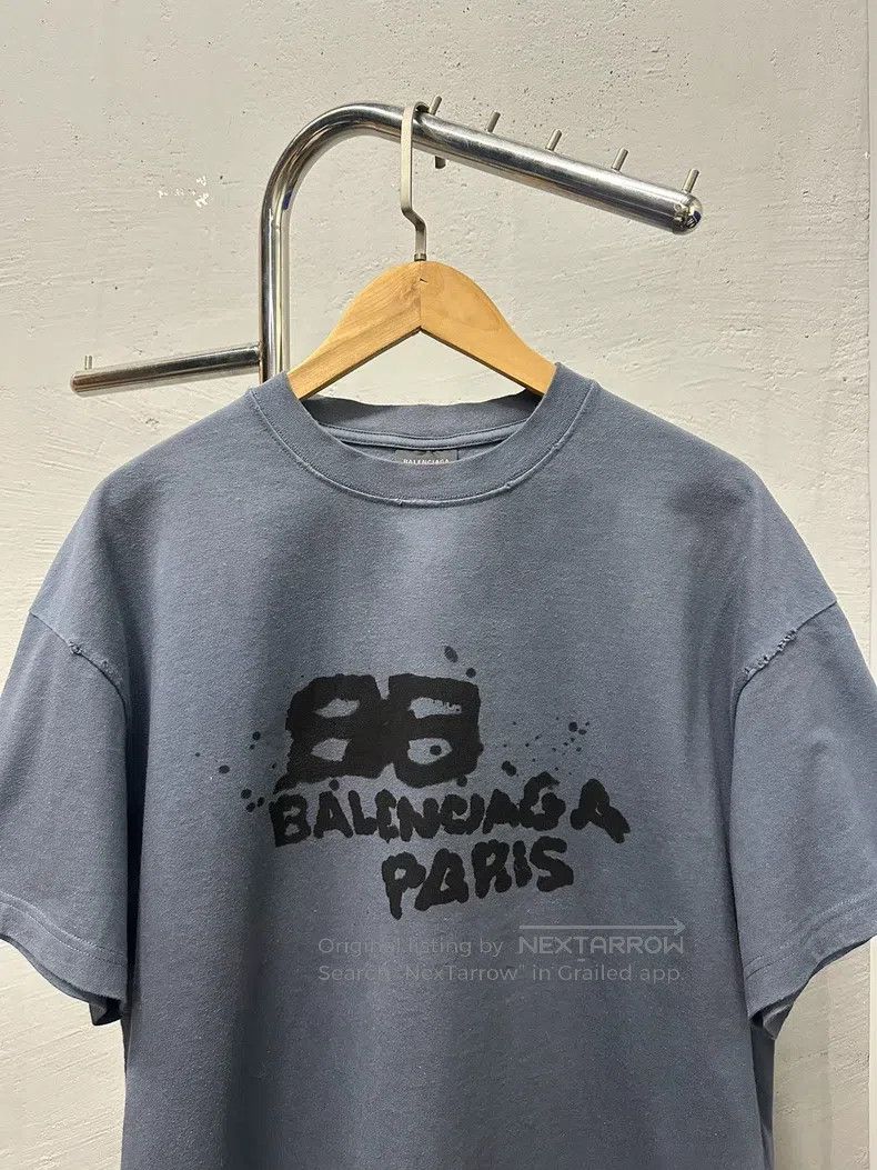 Balenciaga Balenciaga Short Sleeve Splashed Logo Size US M / EU 48-50 / 2 - 2 Thumbnail