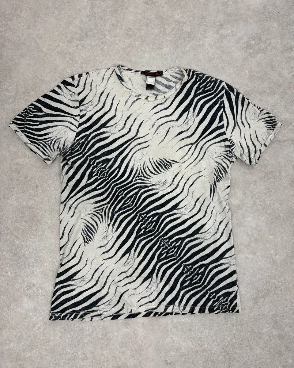 Roberto Cavalli 2000s Roberto Cavalli Black & White Zebra T-Shirt Size US S / EU 44-46 / 1 - 1 Thumbnail