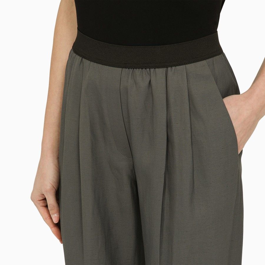 Loulou de Saison o1d2blof0824 Linen-Blend Pants in Grey Size 28" / US 6 / IT 42 - 5 Thumbnail