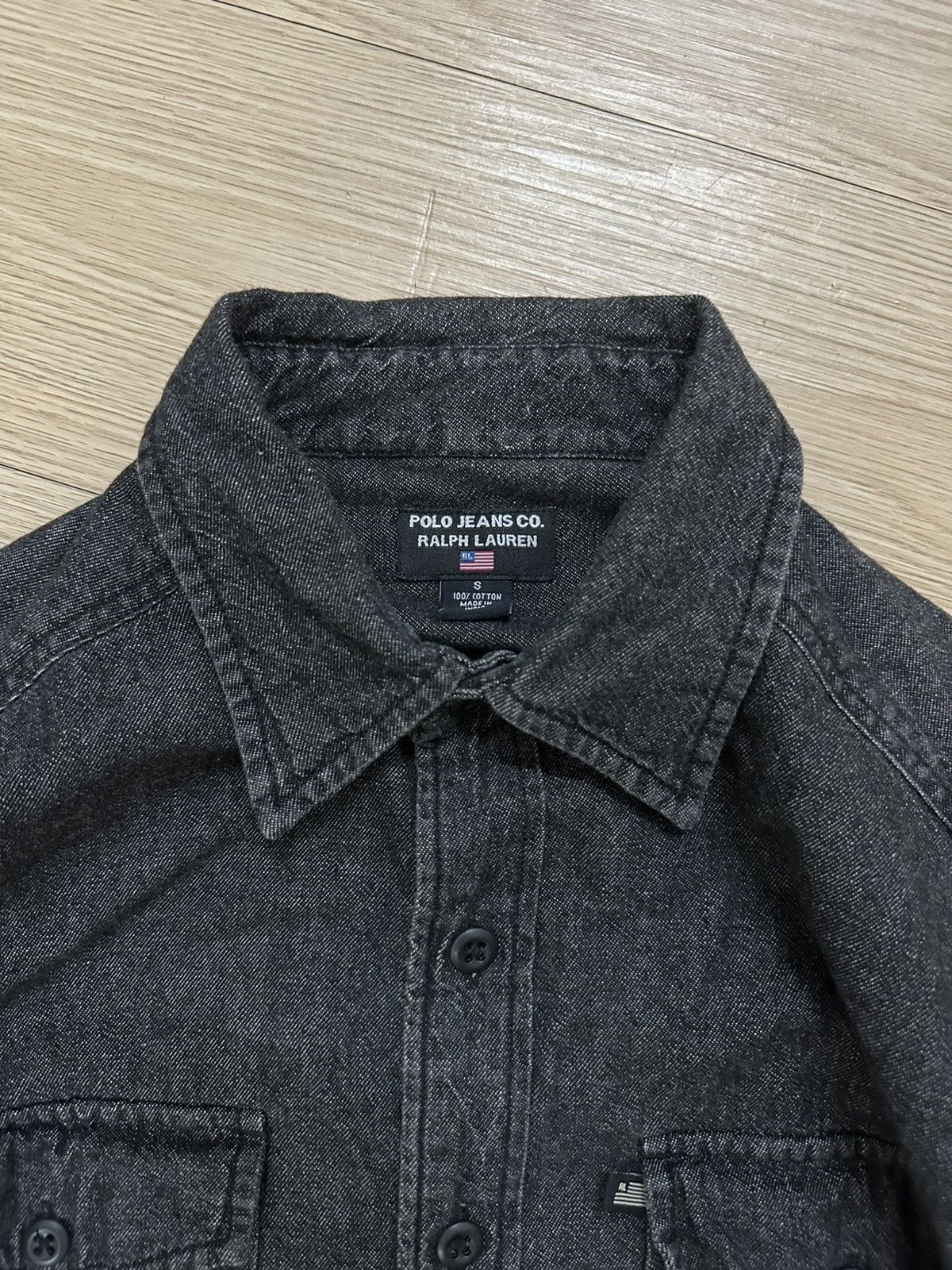 Beauty Beast × Polo Ralph Lauren × Vintage Vintage Polo Jeans Co Ralph Lauren Flag Logo Denim Shirt Size US S / EU 44-46 / 1 - 4 Thumbnail