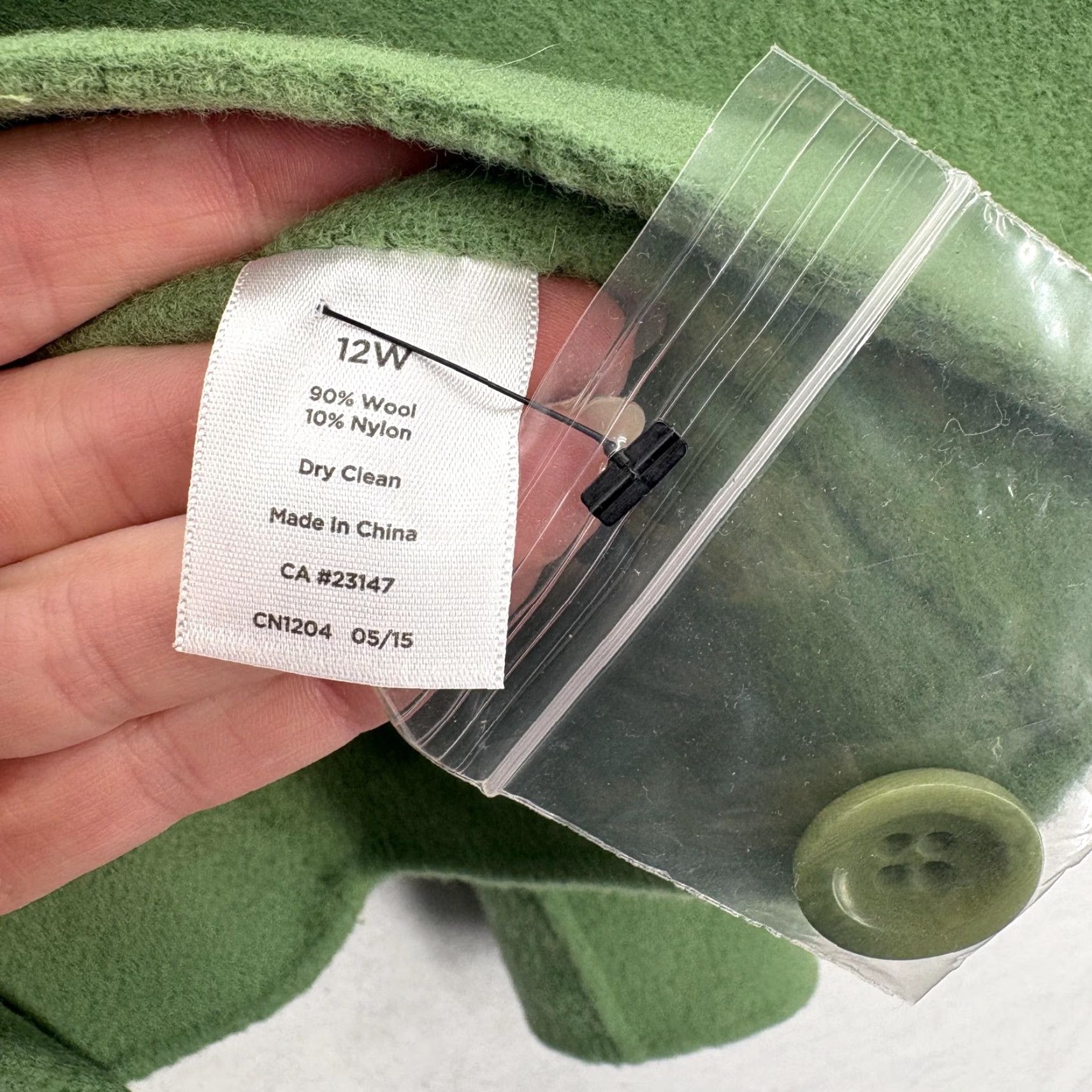Talbots VINTAGE Talbots Jacket Womens 12W Green Wool Button Front Pocket Plus Short Coat NWOT Size 34" / US 12 / IT 48 - 5 Thumbnail