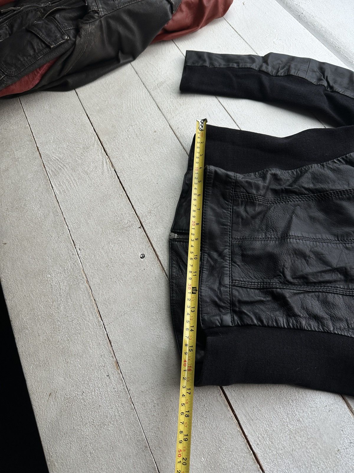 Other 🚨Y2K RICK OWENS TYPE DIRTY SLIM FIT ZIP LEATHER JACKET Size XS / US 0-2 / IT 36-38 - 15 Thumbnail