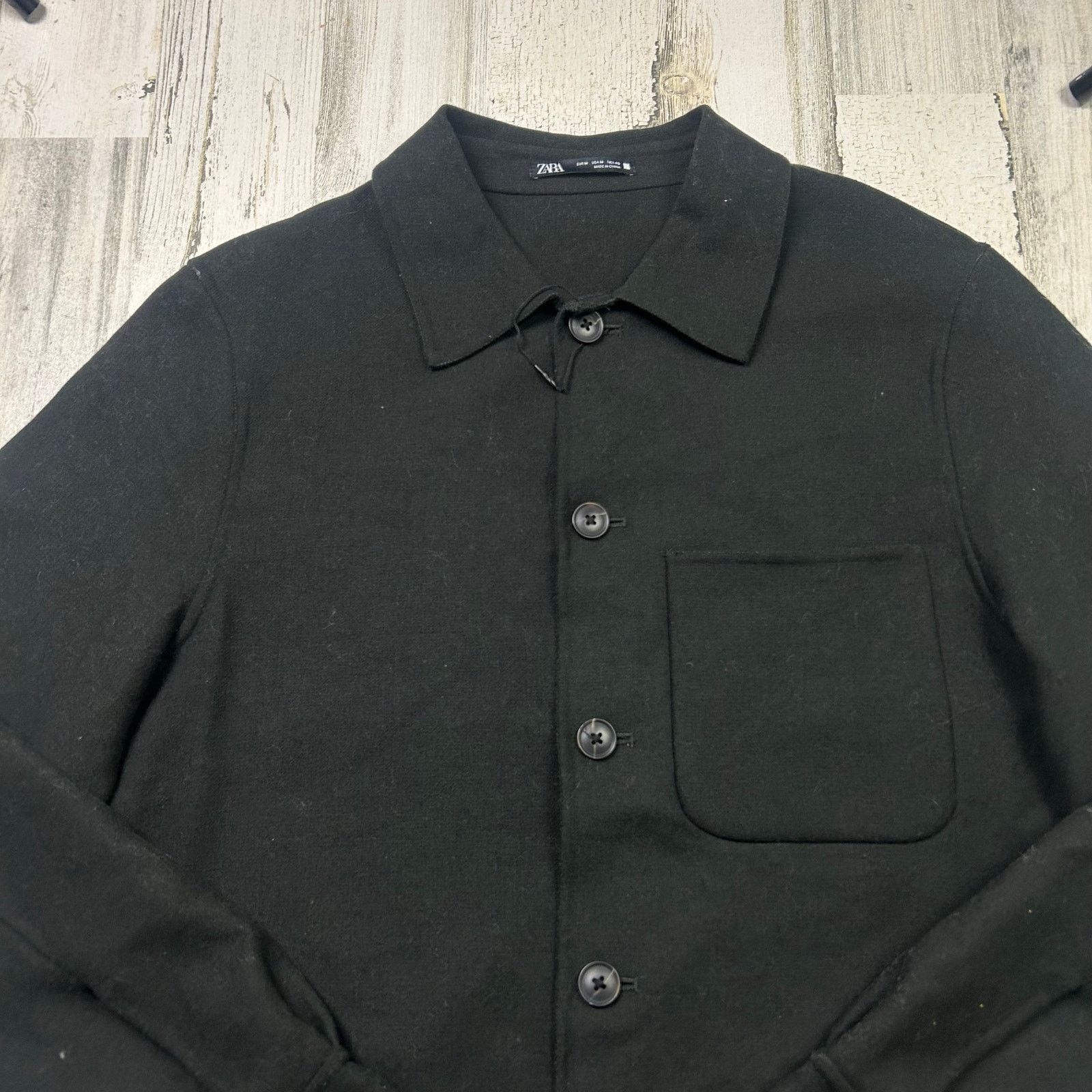 Zara Zara Fleece Jacket Men's Large Black Button-Up Size US M / EU 48-50 / 2 - 3 Thumbnail