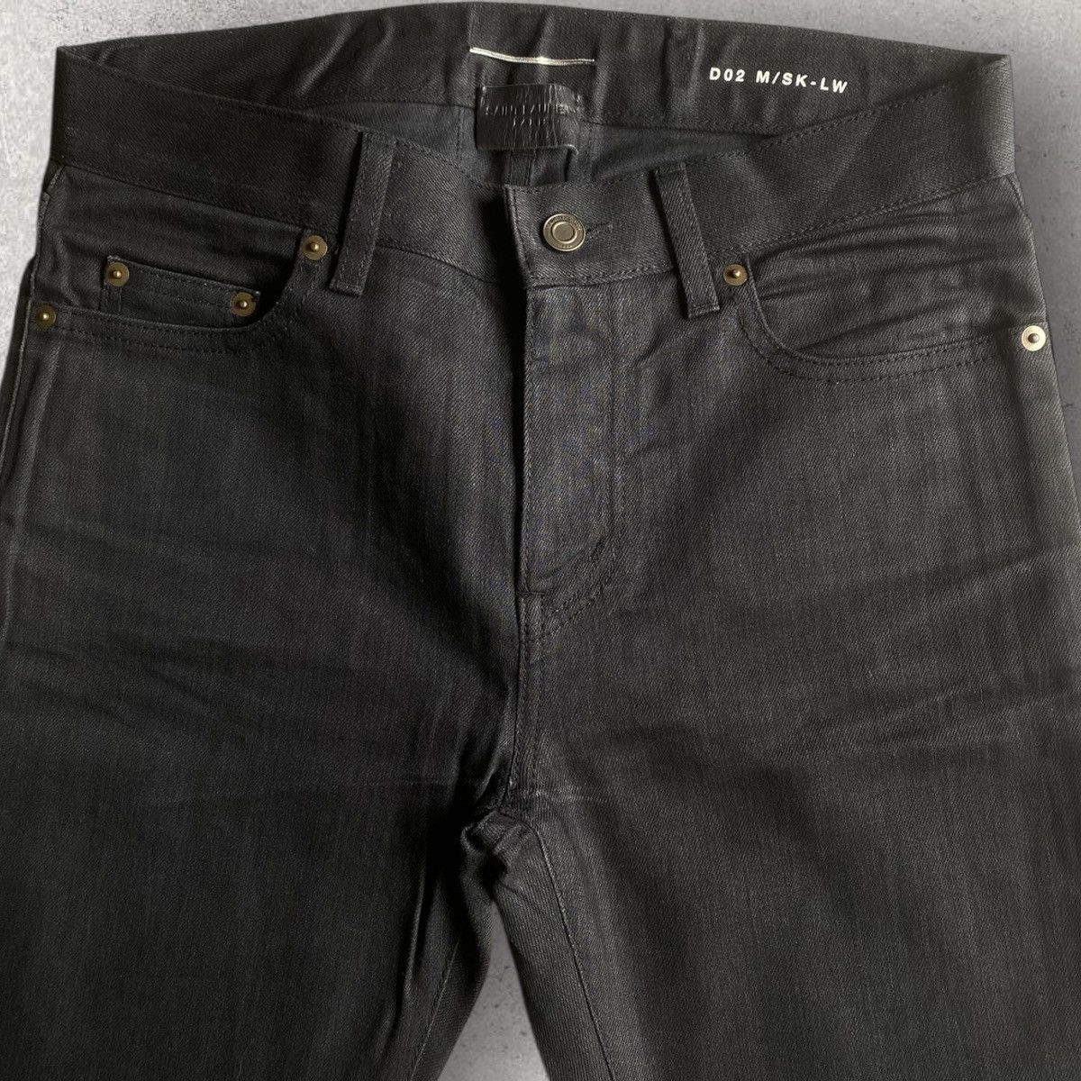 Pre-owned Hedi Slimane X Saint Laurent Paris Fall15 Black Raw Skinny Jeans