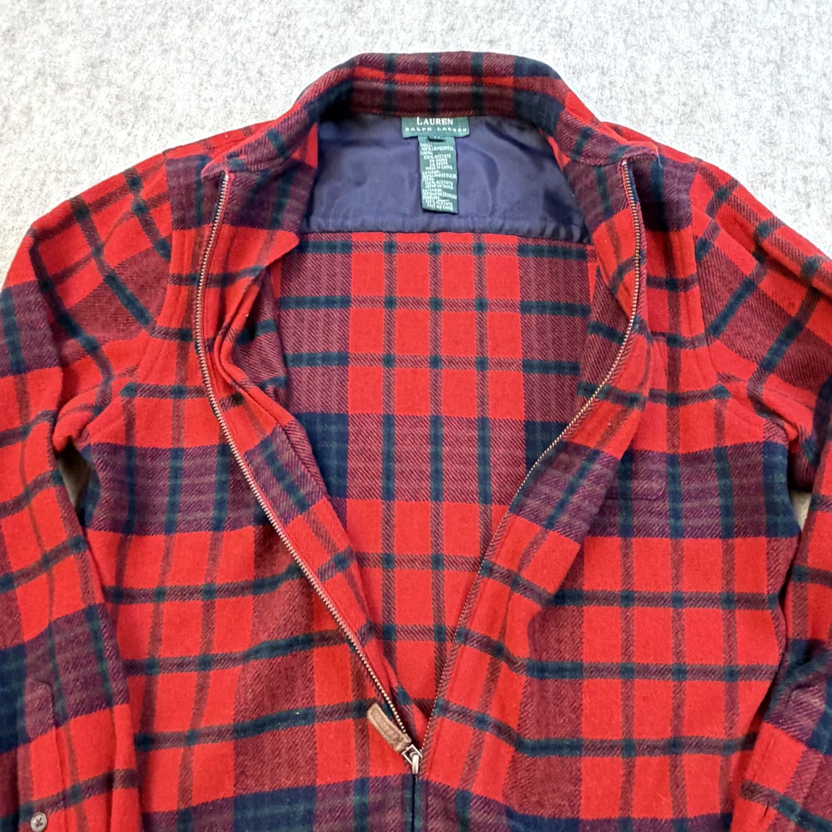 Ralph Lauren Lauren Ralph Lauren Jacket Mens Medium Red Plaid Lambswool Zip Front Lined Bomber Wool Flannel Pattern Jacket Mens Red Plaid Lambswool Zip Front Lined Size US M / EU 48-50 / 2 - 7 Thumbnail