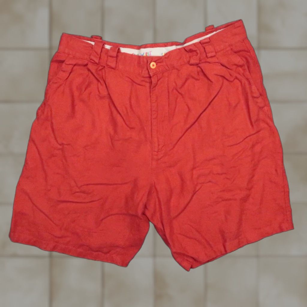 Jams World Jams World Shorts Mens 36 Paprika Red 100% Linen Chino Lightweight Button Flat Front Belt Loops Pockets Casual Travel Vintage: No Regu l ar Size US 36 / EU 52 - 1 Thumbnail
