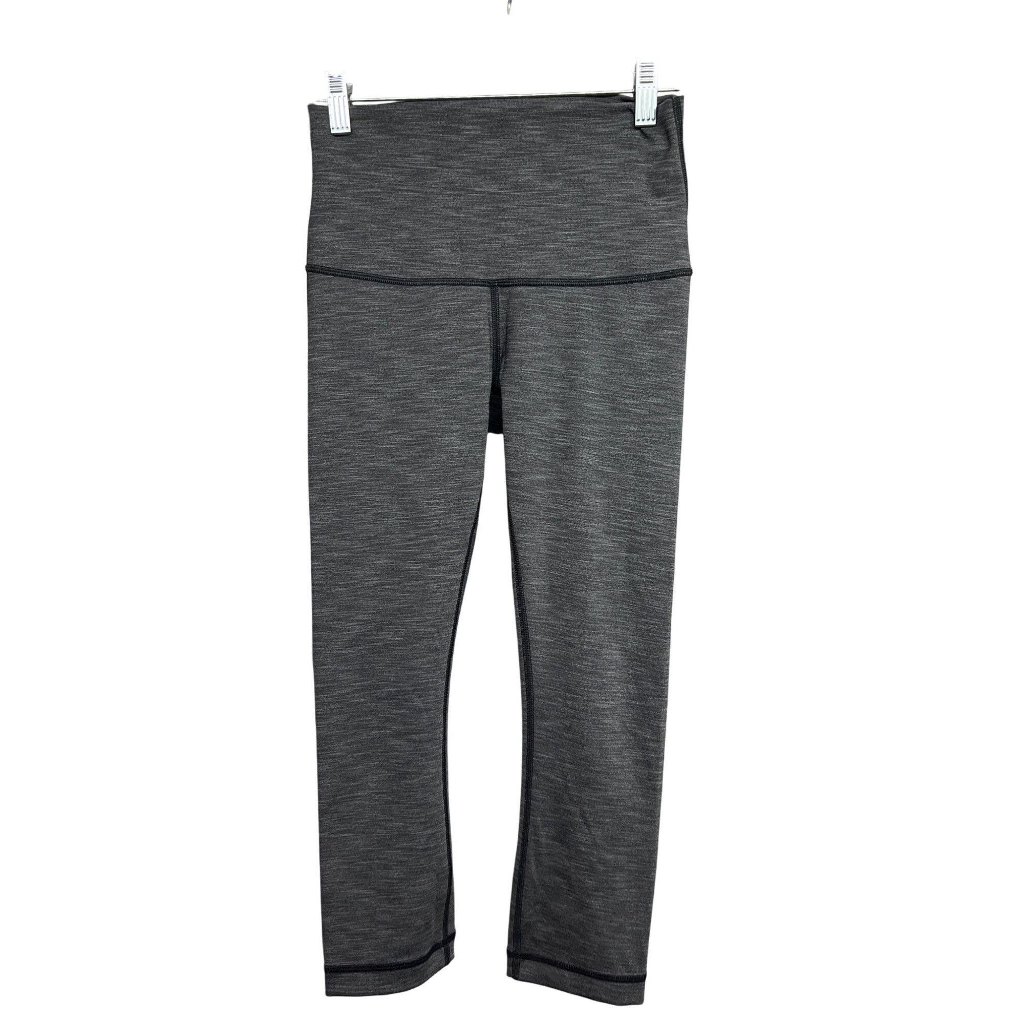 Lululemon Lululemon Womens Wunder Under Crop Luon Ripple Heather Black Size 26" / US 2 / IT 38 - 4 Thumbnail