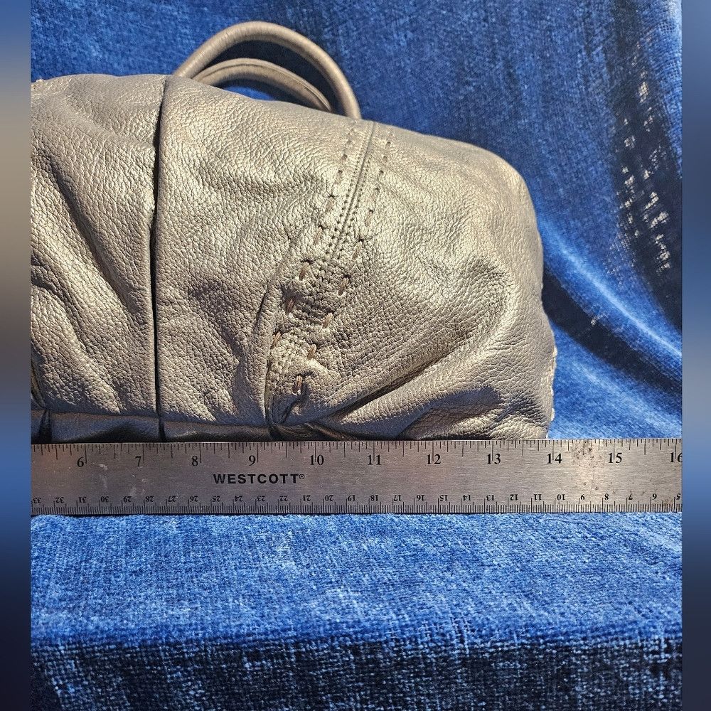 Vintage Y2K Carlos Falchi Silver Hobo Leather Handbag Tote Size ONE SIZE - 5 Thumbnail