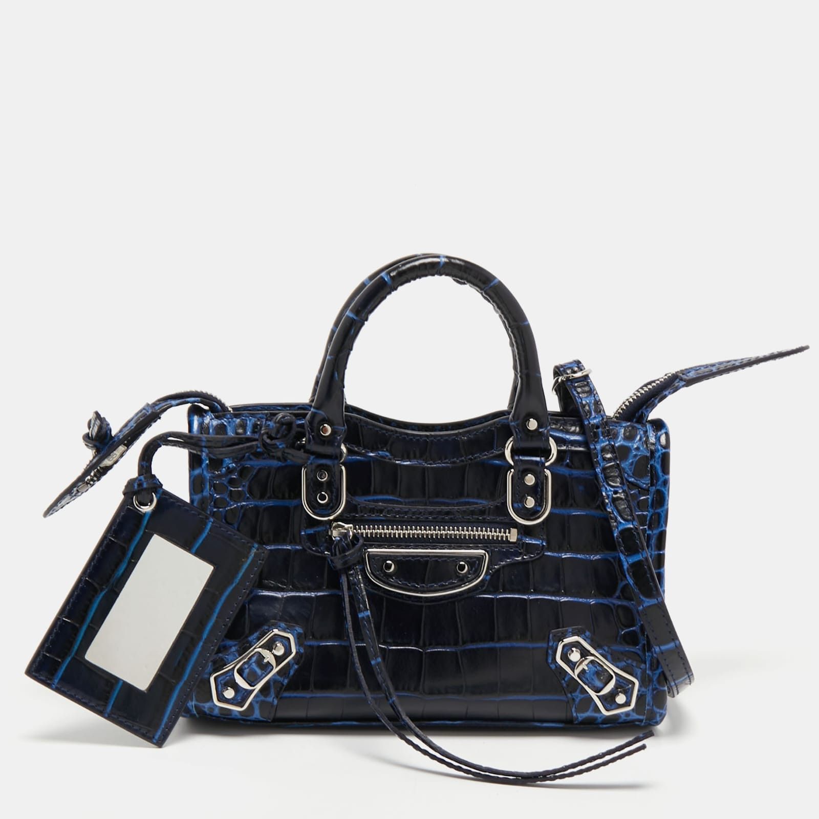 o1la1rc1a0324 Metallic Edge Mini City Bag in Blue