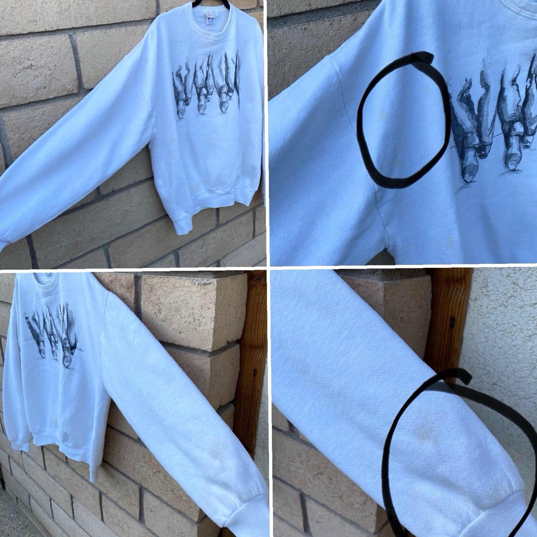 Jerzees Vtg Jerzees Sweatshirt Shirt 90s Mens XL White Graphic Print Deverett Claudias Closet Tap Dance Size US XL / EU 56 / 4 - 3 Thumbnail