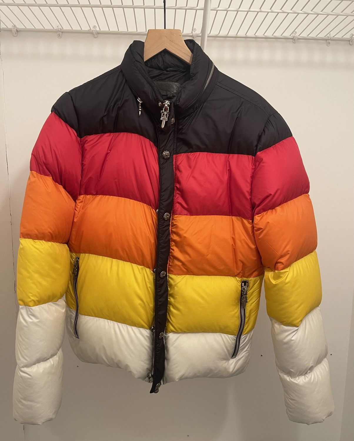 Chrome Hearts Puffer Down Jacket- Candy Corn Gradient