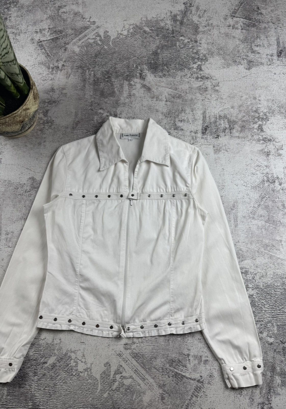 ANNE FONTAINE Anne Fontaine 1 Size Vintage Designer Women’s White Blazer Coat Shirt Jacket Size S / US 4 / IT 40 - 3 Thumbnail