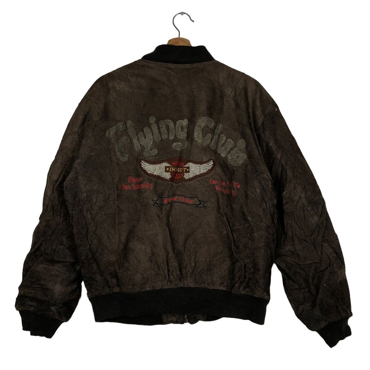 🔥90’s Vintage Bomber Leather Jacket North Bound Big Logo