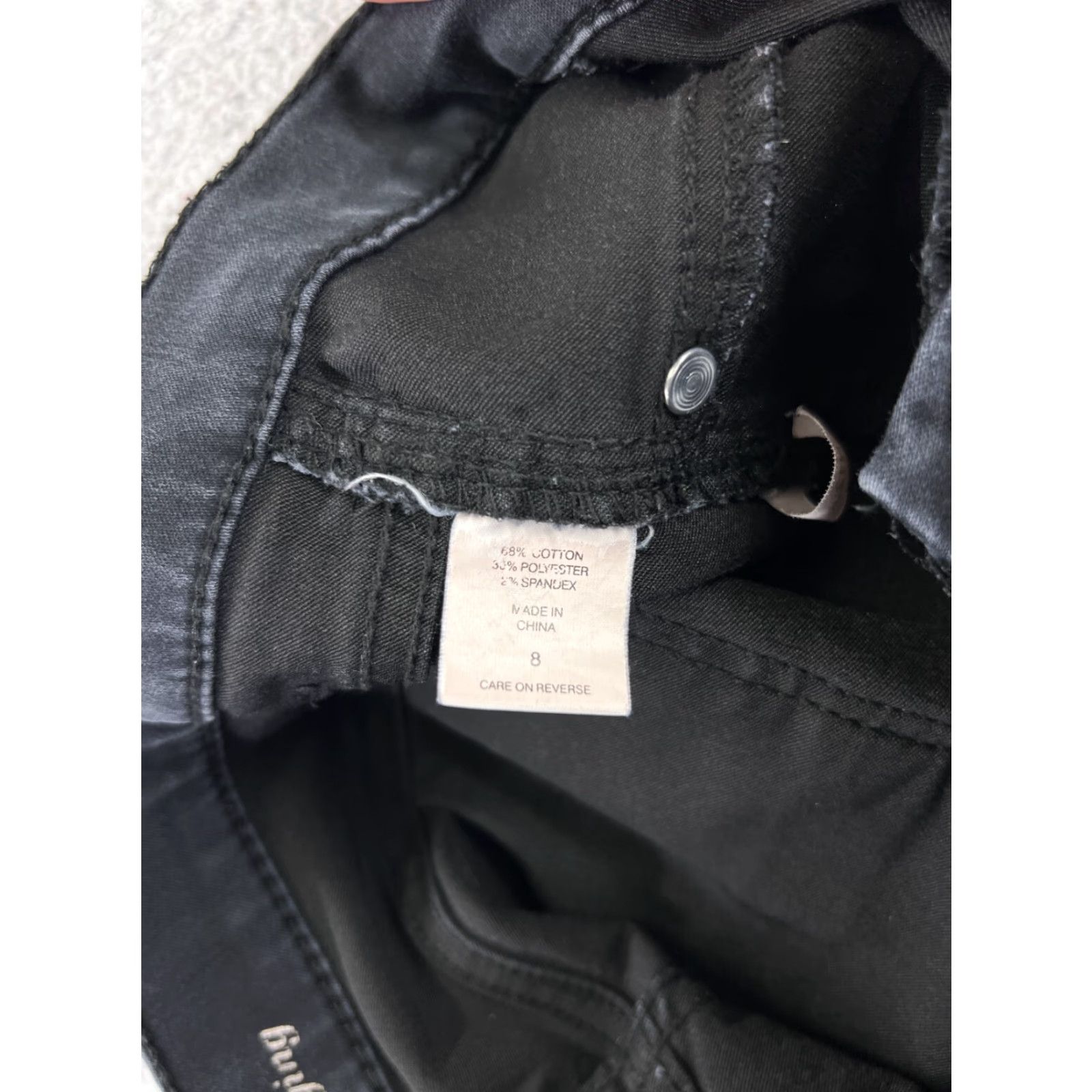 Vintage New York & Company Jeans Womens 8 Black Mid Rise 29x29 Skinny 5-Pocket Denim Cotton Blend Zipper Distressed 29 Inseam Regular Size 30" / US 8 / IT 44 - 7 Thumbnail