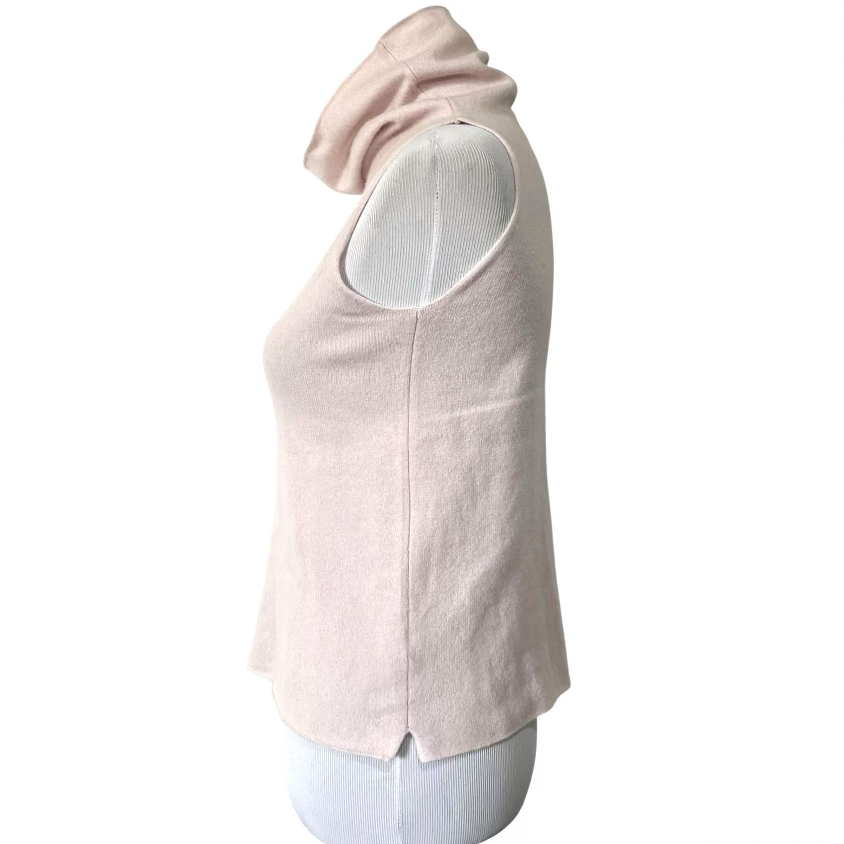 Vintage Margaret O’Leary Cashmere Sweater Cowl Neck Sleeveless Pale Pink Women’s Sz S Size S / US 4 / IT 40 - 3 Thumbnail
