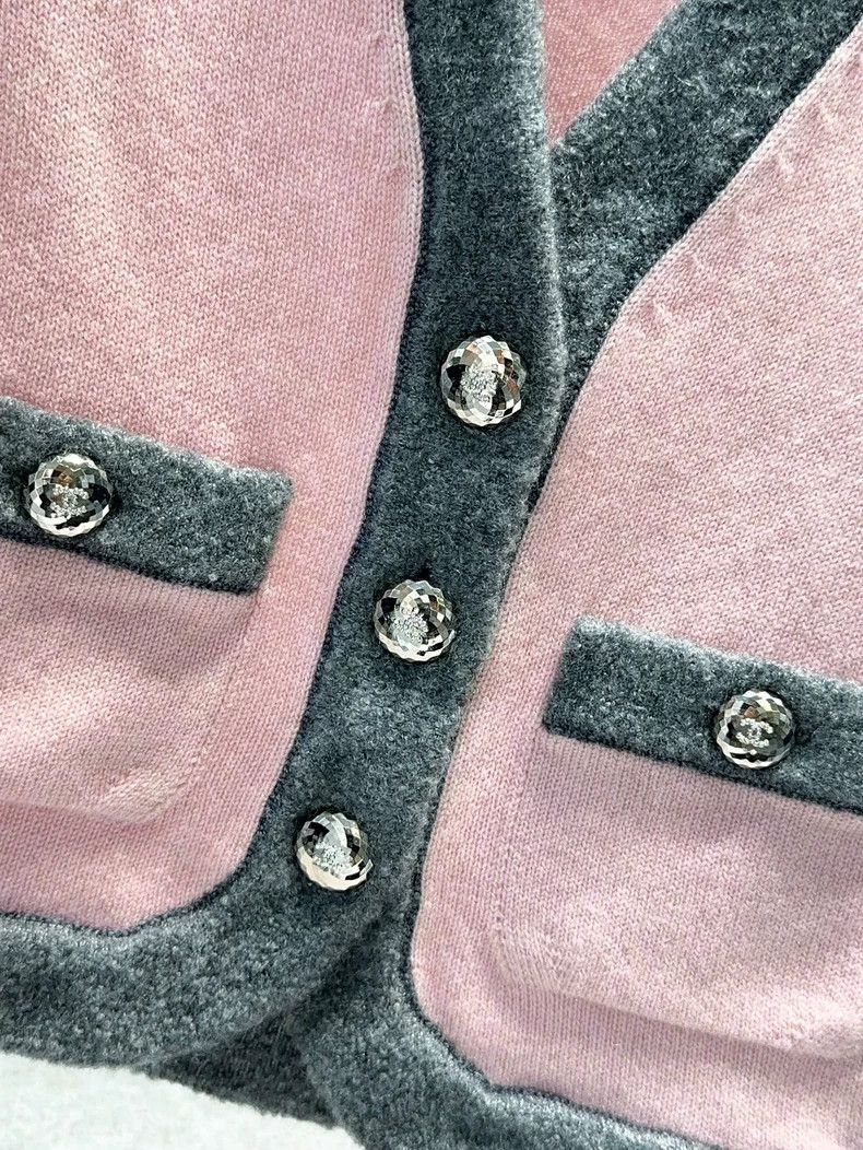 Chanel Chanel 21B pink gray-edged sleeveless vest Size XXS / US 00 / IT 34 - 4 Thumbnail