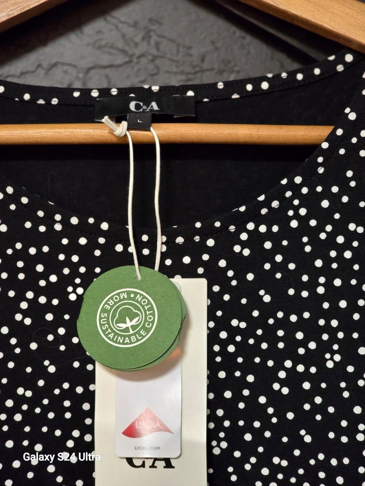 C&A new summer dress in black and white dots Size L / US 10 / IT 46 - 5 Thumbnail