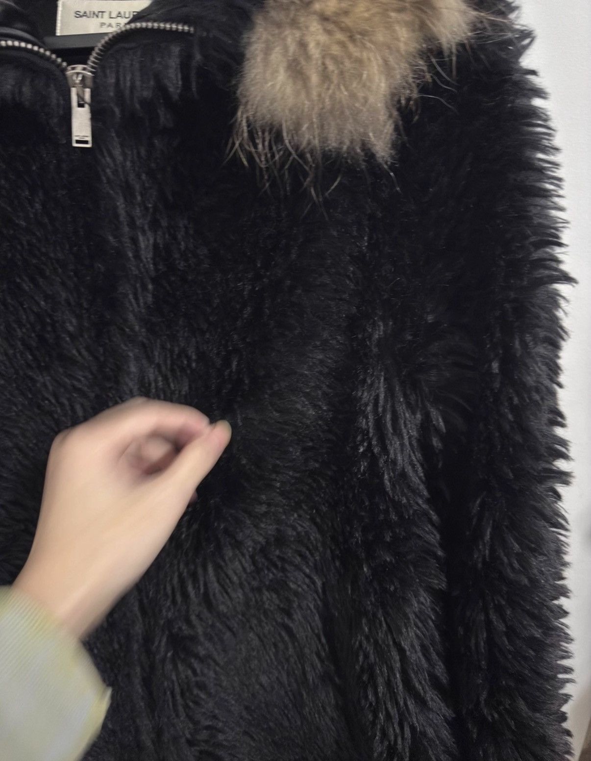Saint Laurent Paris SLP) 18FW Runway Raccoon Fur Collar Zip-Up Hooded Fur Coat Size US M / EU 48-50 / 2 - 3 Thumbnail