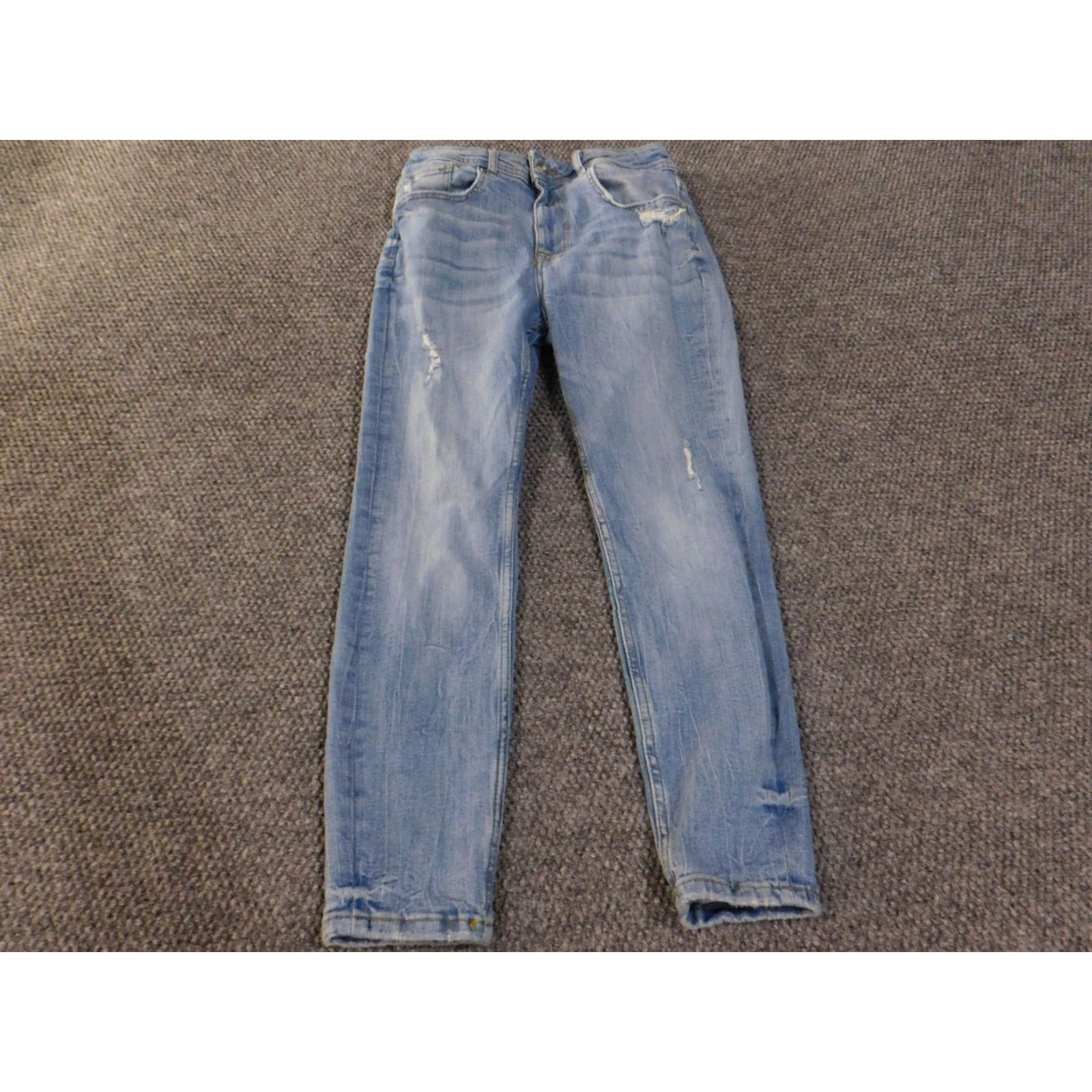 Zara Zara Jeans Womens 30 Distressed Light Wash Skinny Denim Blue Made Turkey Jeans Size 30" / US 8 / IT 44 - 2 Thumbnail