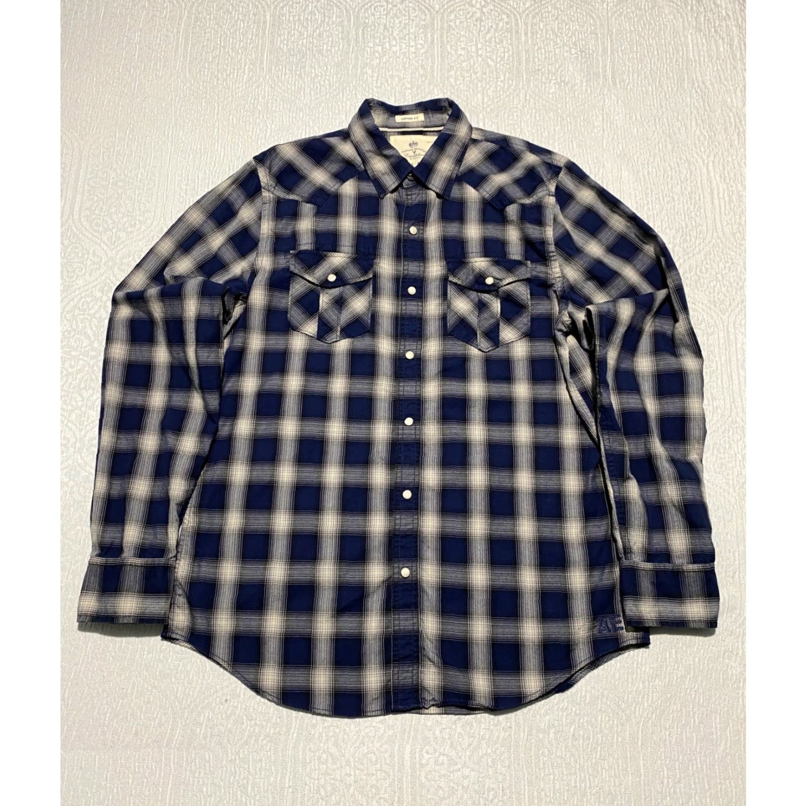 American Eagle Outfitters VINTAGE American Eagle Shirt Mens M Blue Plaid Pearl Snap Casual Western Cowboy Size US M / EU 48-50 / 2 - 2 Thumbnail