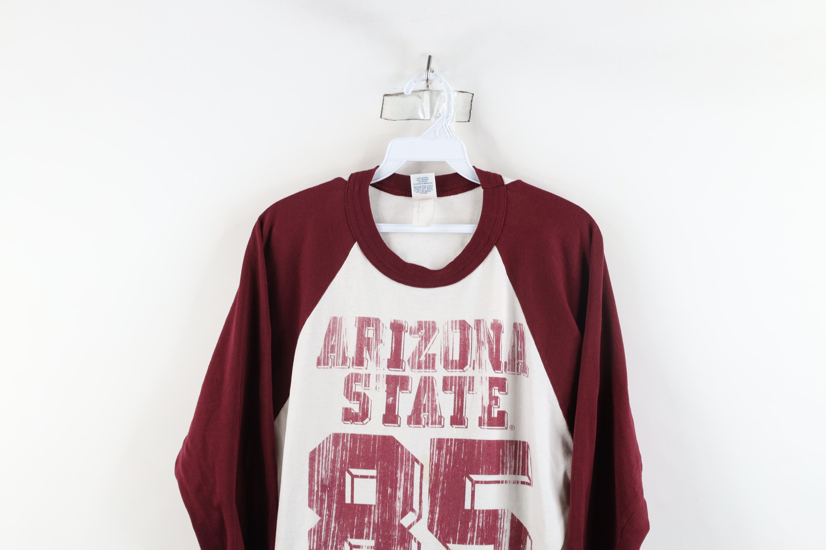 Vintage Vintage 90s University Baseball Raglan T-Shirt Distressed Size US L / EU 52-54 / 3 - 2 Thumbnail