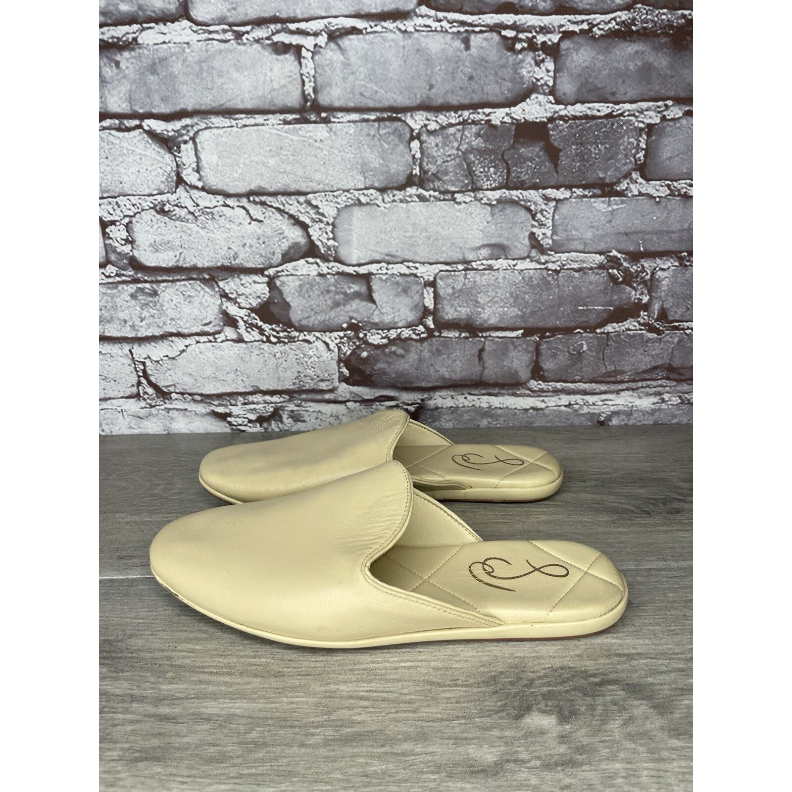 Sam Edelman Sam Edelman Kylar Eggshell Beige Leather Quilted Mules Flats Size US 6 / IT 36 - 1 Thumbnail
