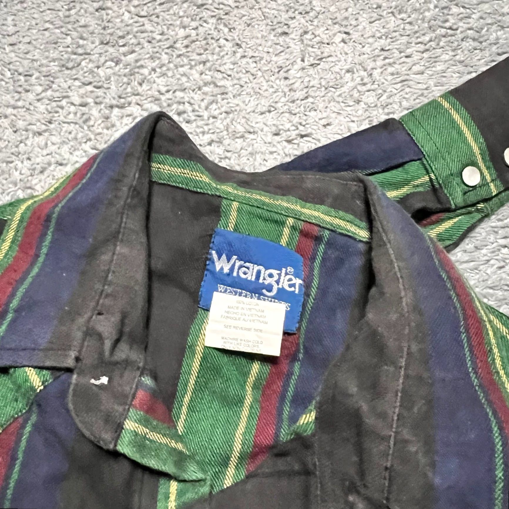 Wrangler VINTAGE Wrangler Shirt Western Pearl Snap Plaid Flannel Long Sleeve Mens XL Green Size US XL / EU 56 / 4 - 7 Thumbnail