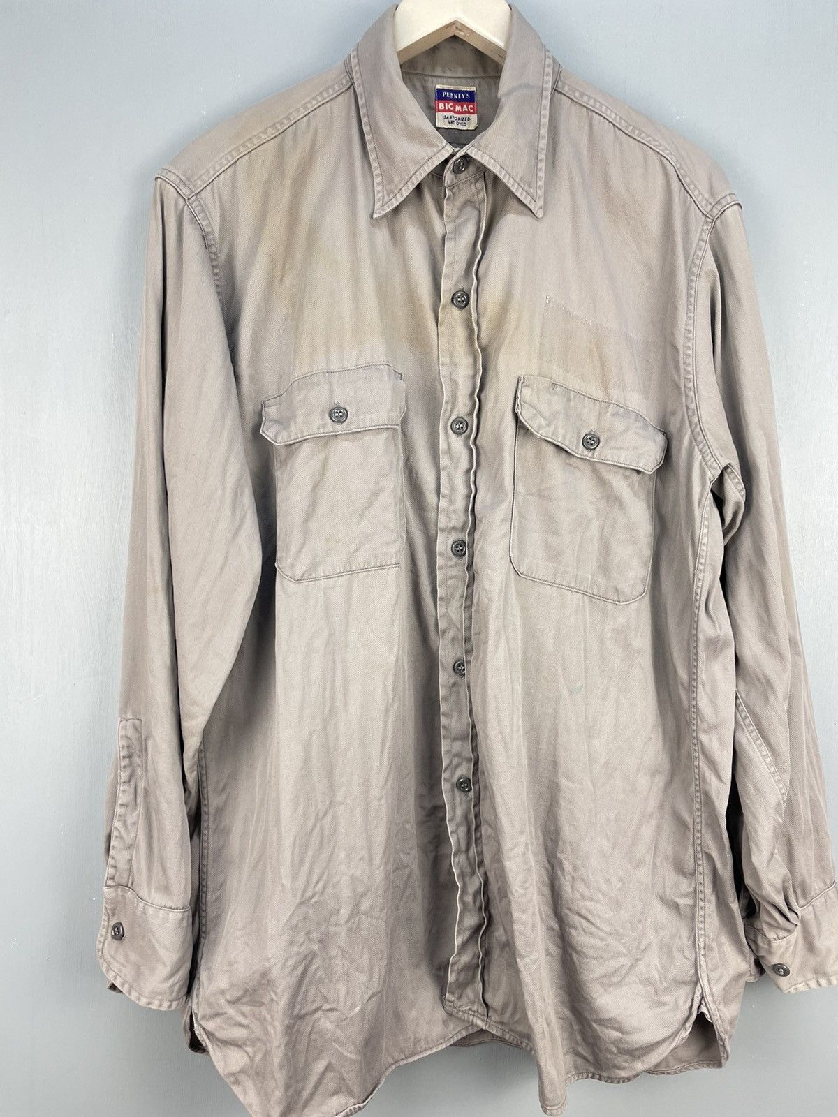Big Mac Vintage 50s Big Mac worker button up shirt gusset selvage Size US L / EU 52-54 / 3 - 3 Thumbnail