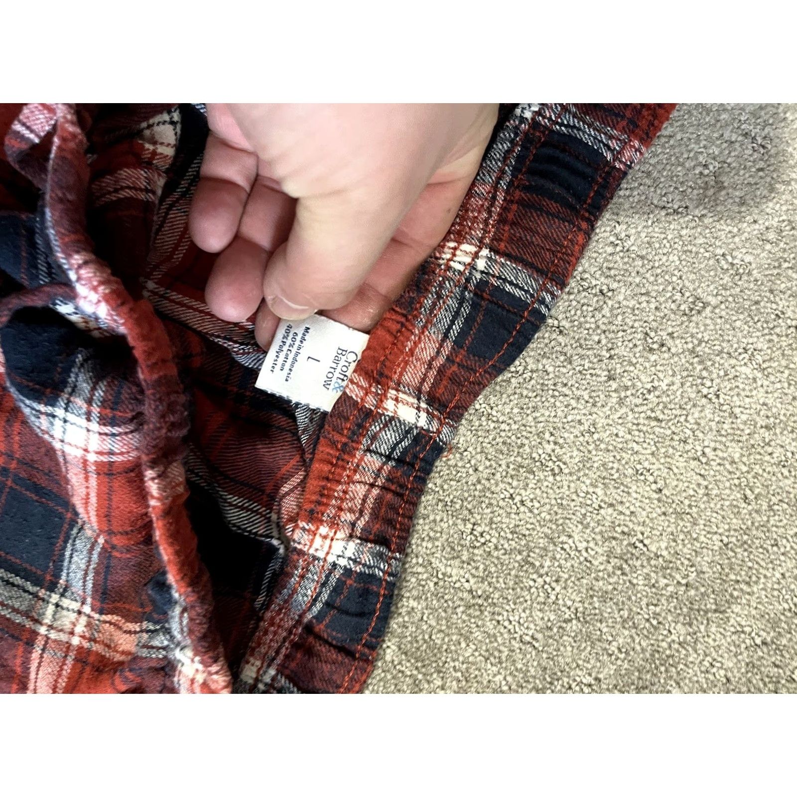 Croft & Barrow Croft & Barrow Mens Lounge Pants Plaid Red L Distress Size L Size US 33 - 5 Thumbnail