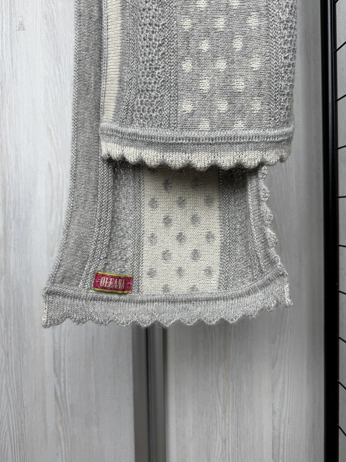 Other Oleana Wool Knit Scarf Grey White Size ONE SIZE - 9 Thumbnail