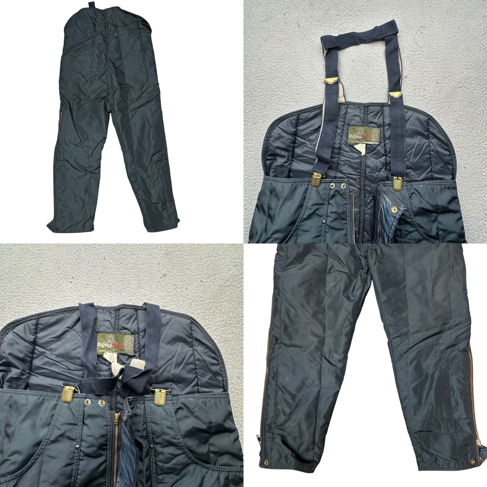 Refrigiwear VINTAGE RefrigiWear 345 Bib Overalls Mens Medium Navy Nylon Quilted Insulated Overalls Mens Medium Navy Size US 31 - 8 Thumbnail