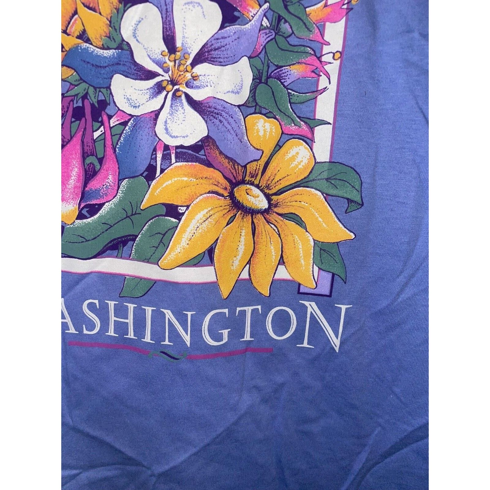 Jerzees Vintage Washington Shirt WA Test Print Tee VTG Large TORN Size US L / EU 52-54 / 3 - 4 Thumbnail