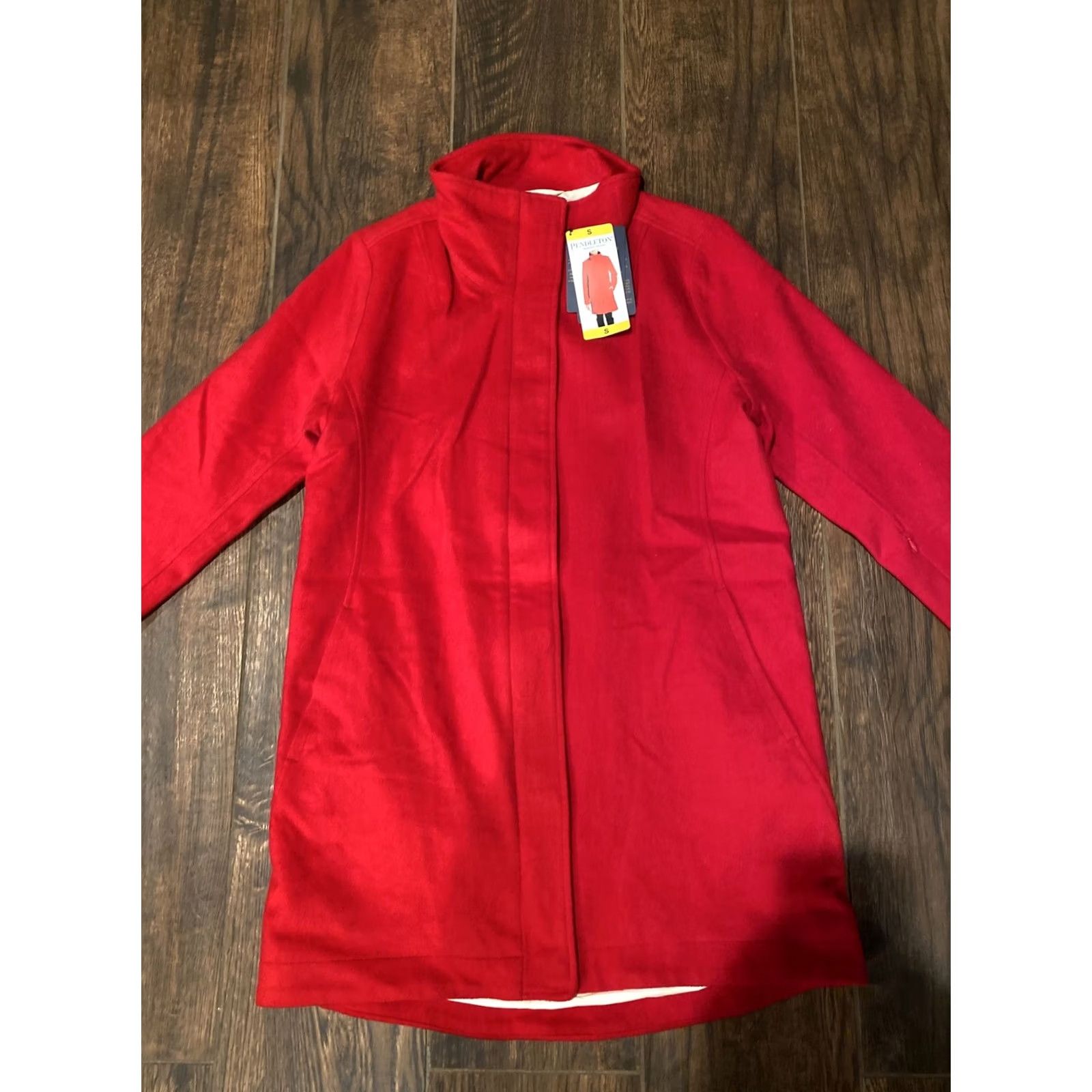 Pendleton VINTAGE Pendleton Coat Wool Red Lined Heavyweight Overcoat Womens Small NWT Size S / US 4 / IT 40 - 4 Thumbnail