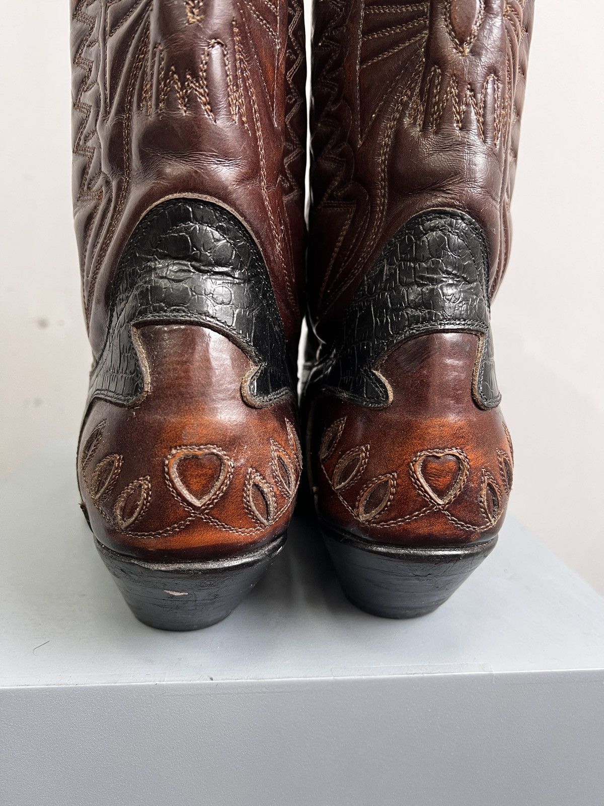 Buffalo London × Vintage × Western Rise VINTAGE WESTERN 90s leather moto cowboy boots y2k Size US 9 / EU 42 - 7 Thumbnail