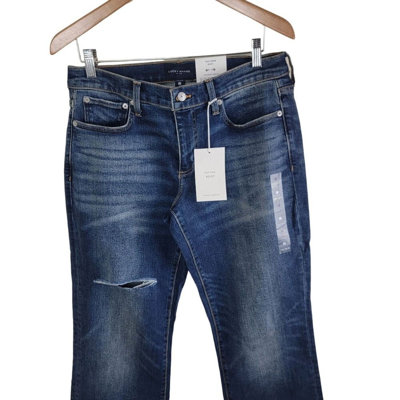 Lucky Brand Lucky Brand Womens Easy Rider Bootcut Jeans Blue Distressed Size 30" / US 8 / IT 44 - 5 Thumbnail