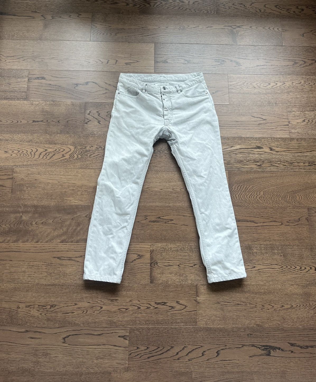 image of Maison Margiela Early Martin Margiela Line 10 Off White Denim Patched Jeans, Men's (Size 32)
