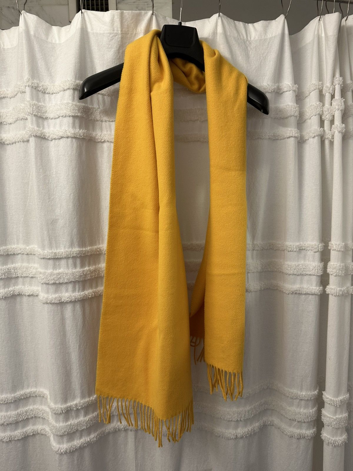 Drake's Drakes Yellow Merino Wool Cashmere Scarf Size ONE SIZE - 1 Thumbnail