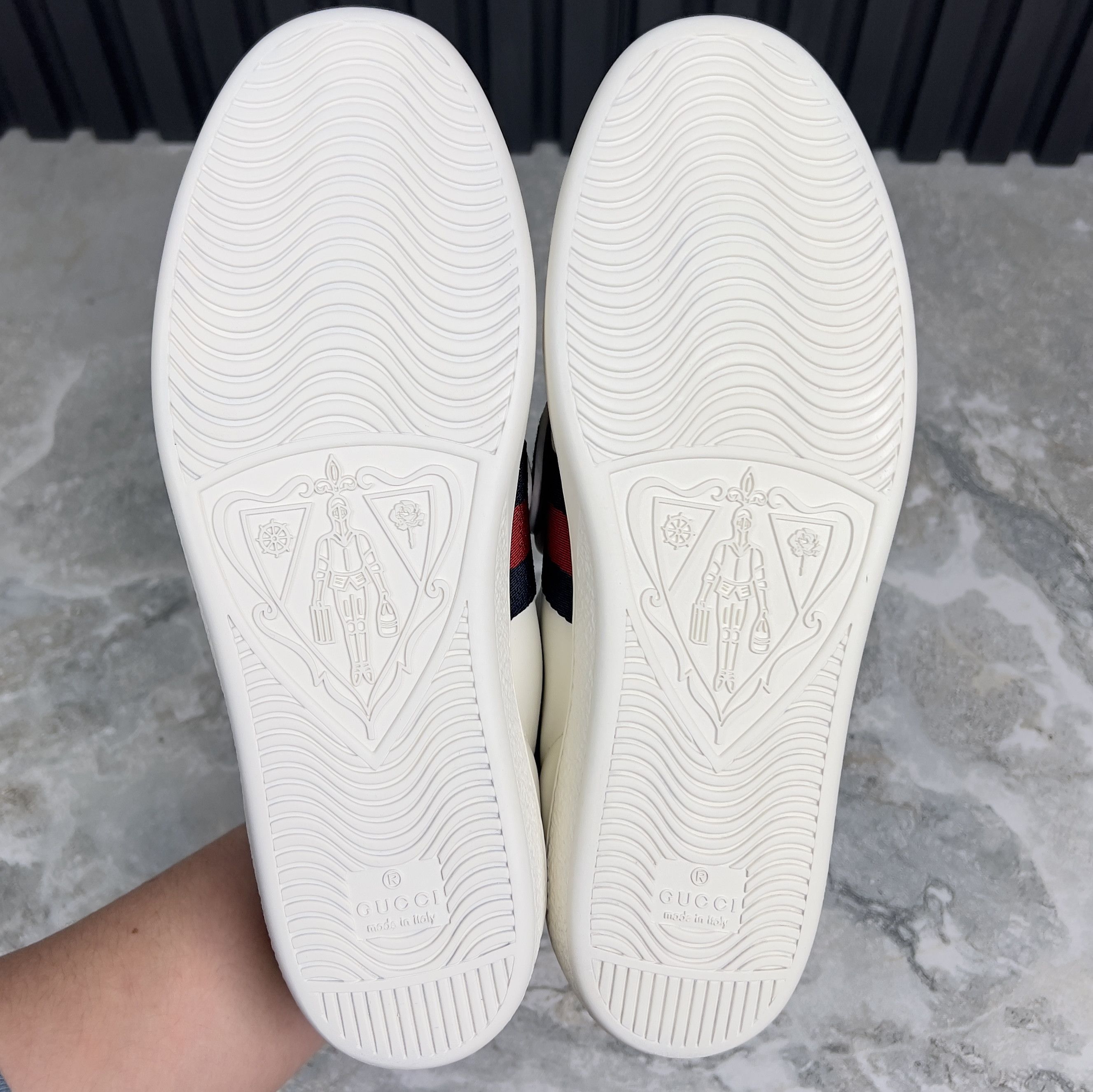 Gucci Ace Sneakers Blind For Love Patch Web Leather Size US 8 / IT 38 - 11 Thumbnail