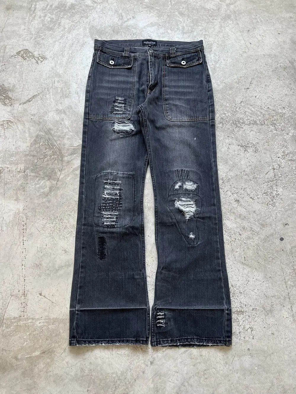 Japanese Brand Vintage Freebeat Diag Flared Pants Size US 33 - 2 Thumbnail