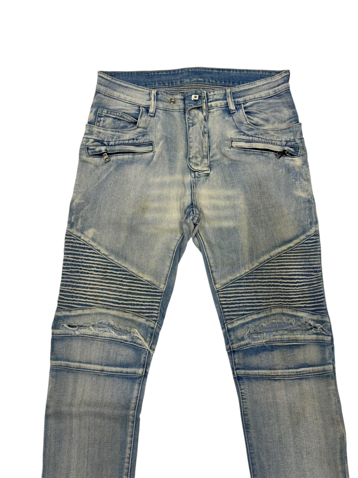 Other BALMAIN BIKER DENIM ZIPPER DISTRESSED DENIM JEANS Size US 32 / EU 48 - 5 Thumbnail