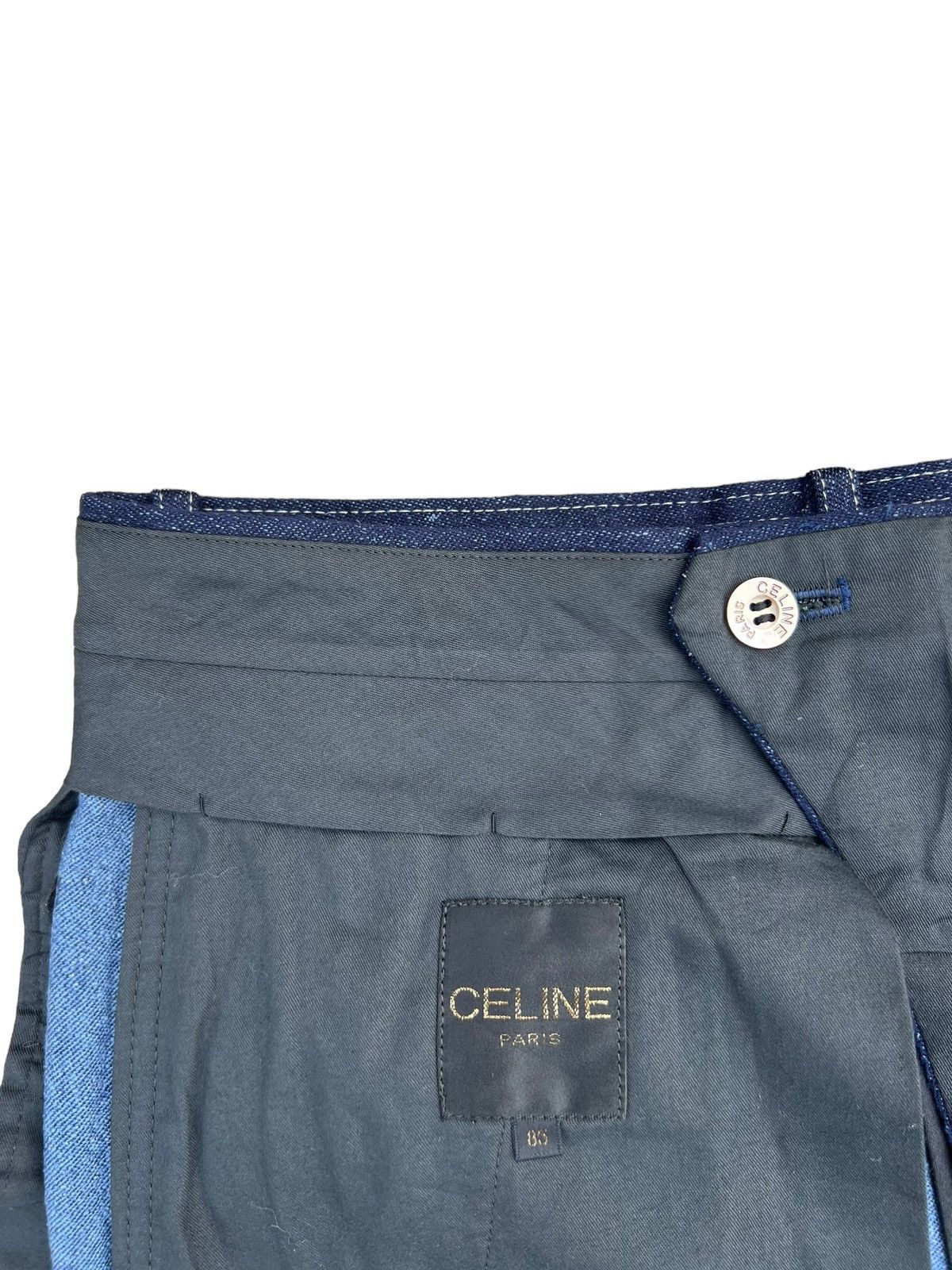 Celine Vintage 90s Celine Paris Distressed Wool Silk Trouser Pant Size US 32 / EU 48 - 22 Thumbnail