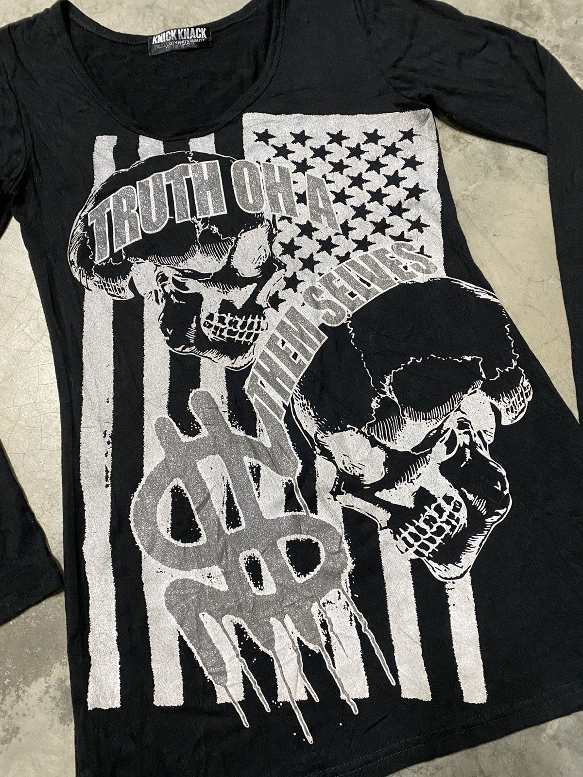 Japanese Brand Japanese Nagai Company Skulls Punk Seditionaries Long Sleeve Size M / US 6-8 / IT 42-44 - 2 Thumbnail