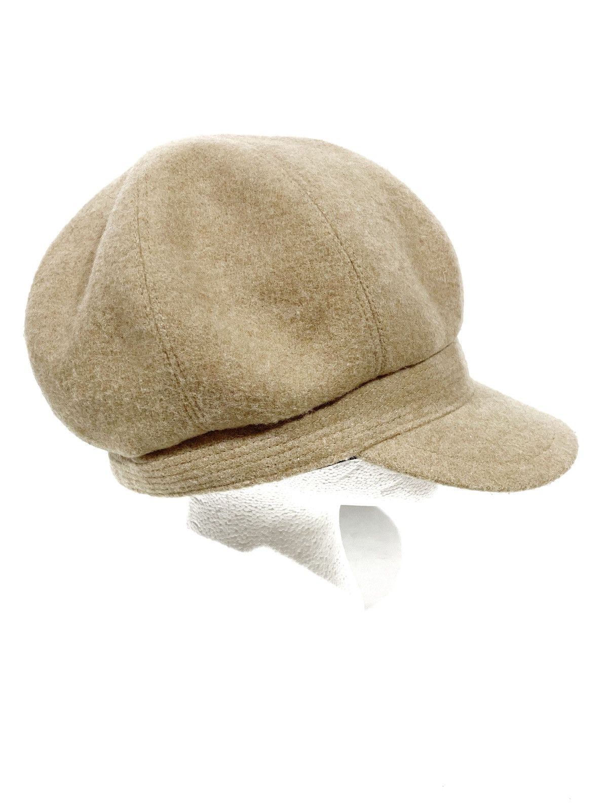 image of Designer Override Wool Men Beige Cap Made In Japan Size 60