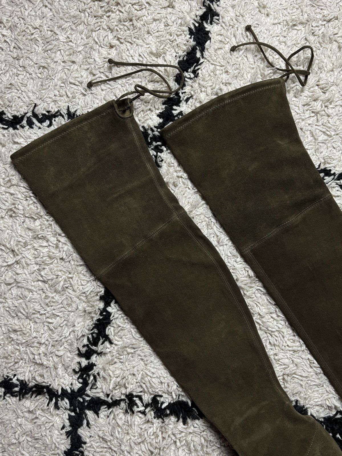 Stuart Weitzman Stuart Weitzman Lowland Suede Designer Dark Green Boots Size US 9 / IT 39 - 3 Thumbnail